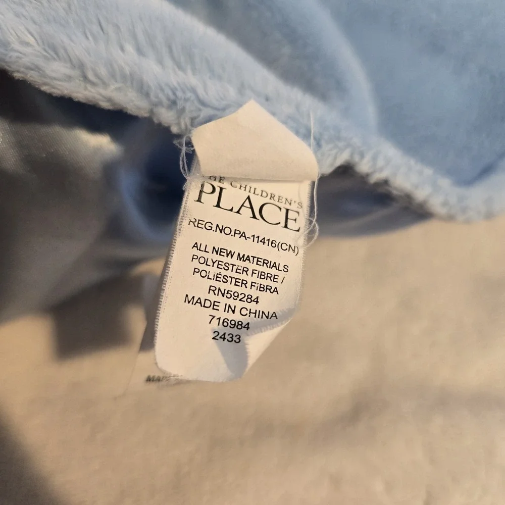The Children's Place Blue Bunny Rabbit Lovey Security Blanket Satin Plush Baby